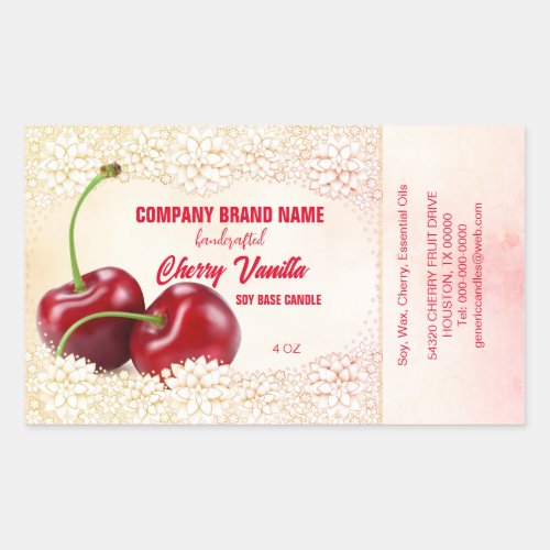 Cherry Fruit Candle Ingredients Label