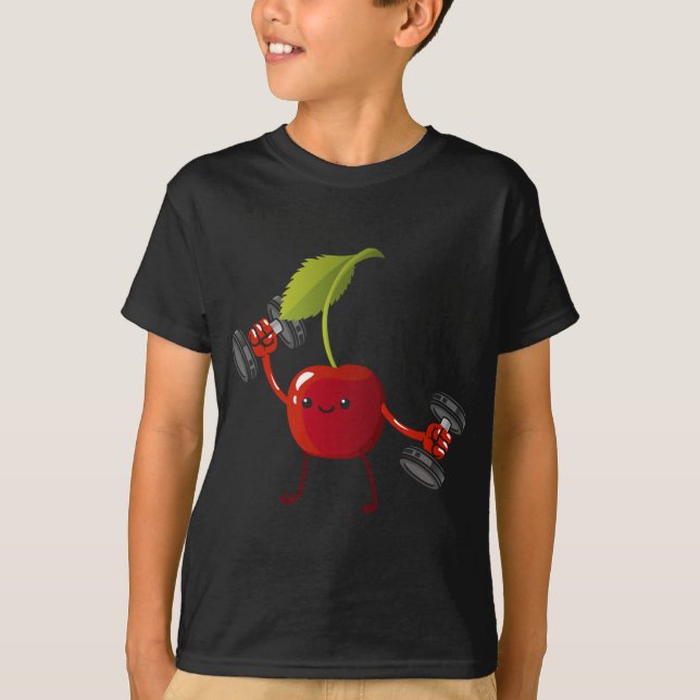 Cherry, Fruit Costume Workout Bodybuilding Lift Gy T-Shirt (Front)