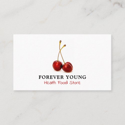 Cherry Fruit Health Food Store Business Card