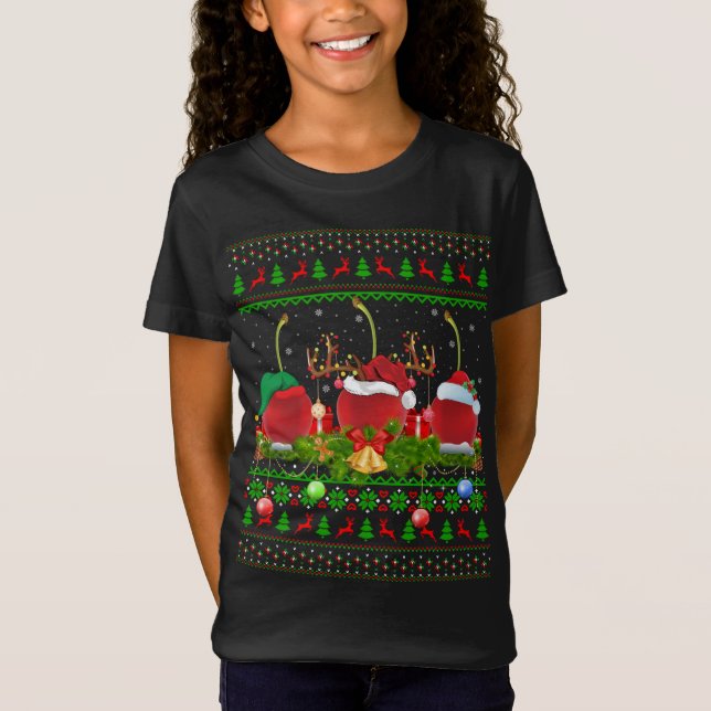 Cherry Fruit Lover Xmas Santa Ugly Cherry Christma T-Shirt (Front)