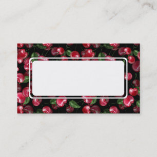 Cherry Fruit on black Business Card