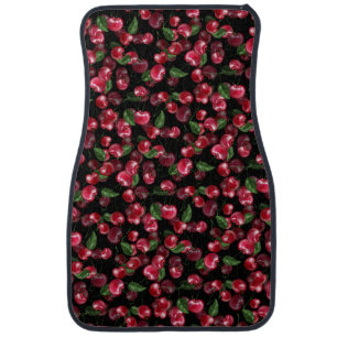 Cherry Fruit on black Car Floor Mat
