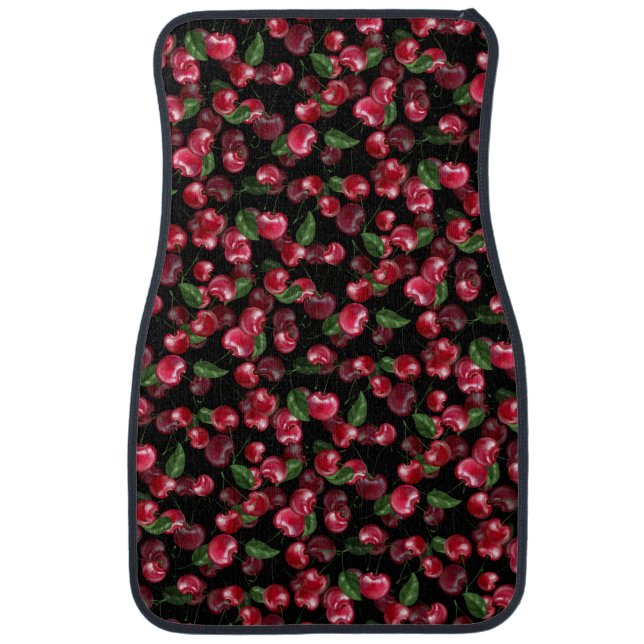 Cherry Fruit on black Car Floor Mat (Front)