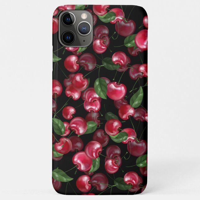 Cherry fruit on black Case-Mate iPhone case (Back)