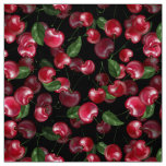 Cherry Fruit on black Fabric