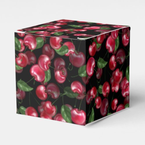 Cherry Fruit on black Favor Boxes