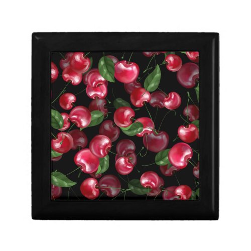 Cherry Fruit on black Gift Box