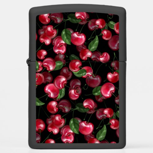 Cherry Fruit on black Zippo Lighter