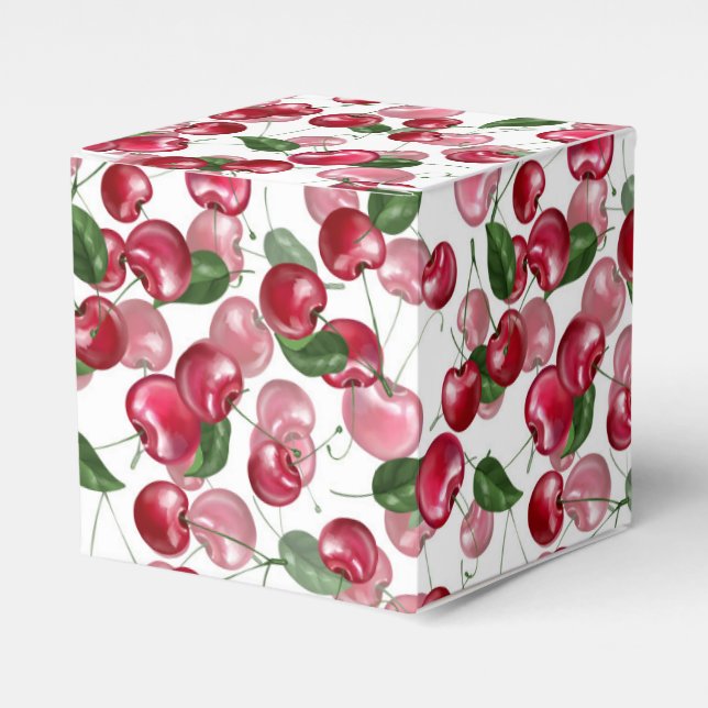 Cherry Fruit pattern  Favor Boxes (Front Side)