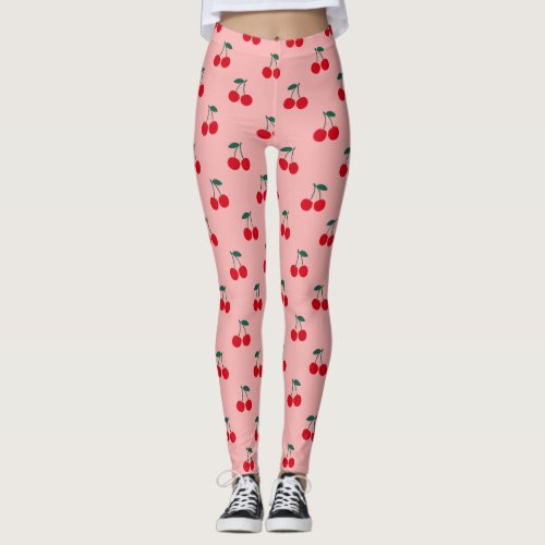 Cherry Fruit Pattern Leggings