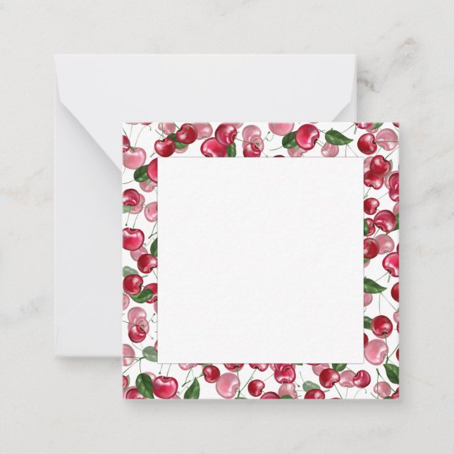 Cherry Fruit pattern Note Card (Front)