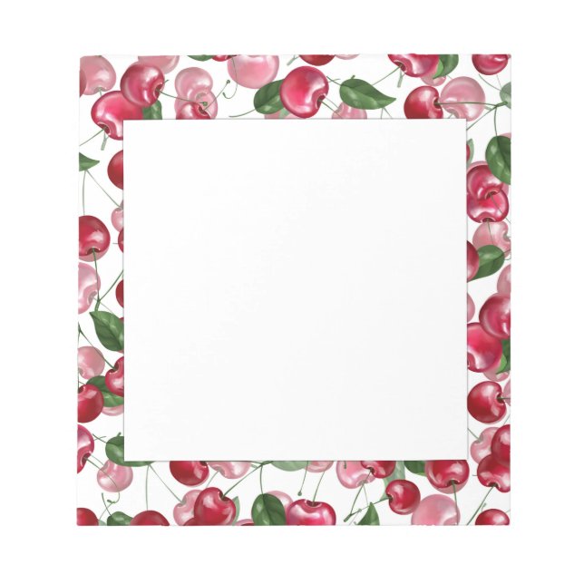 Cherry Fruit pattern Notepad (Front)