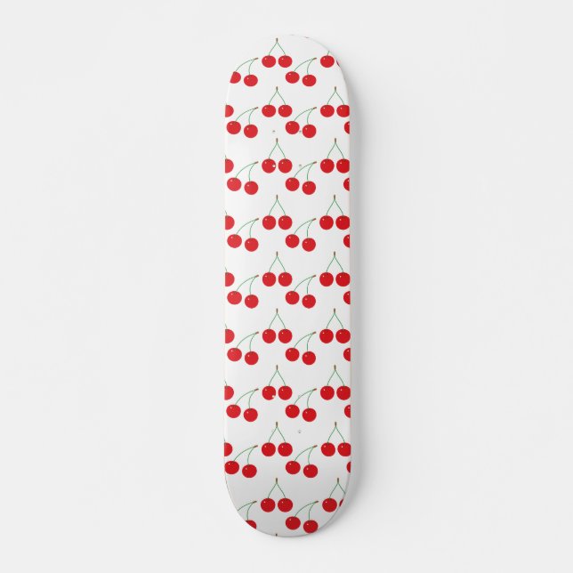 Cherry Fruit Pattern Skateboard Deck (Front)