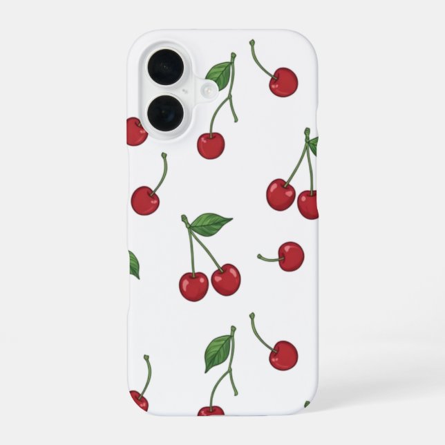 Cherry Fruit Repeat Pattern Design iPhone Case (Back)