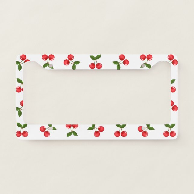 Cherry Fruits License Plate Frame (Front)