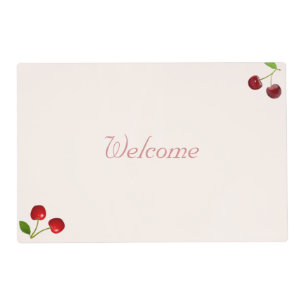 Cherry Fruits on Ivory Cloth Placemat