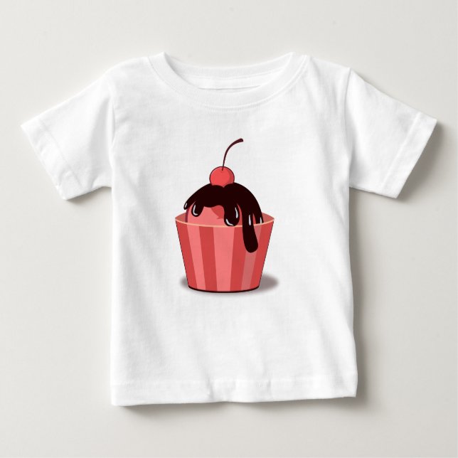 Cherry Fudge Sundae Toddler Ruffle Tee (Front)