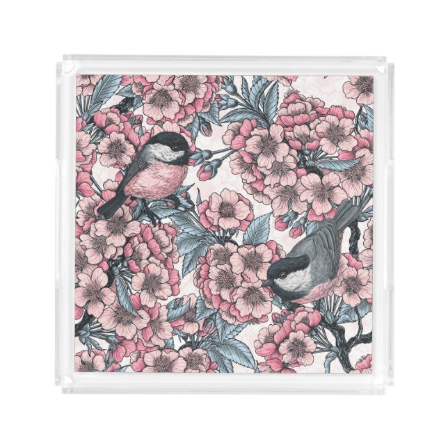 Cherry garden acrylic tray (Front)