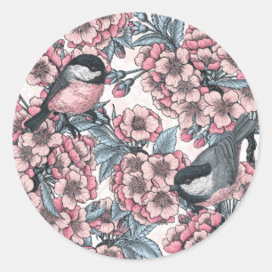 Cherry garden classic round sticker