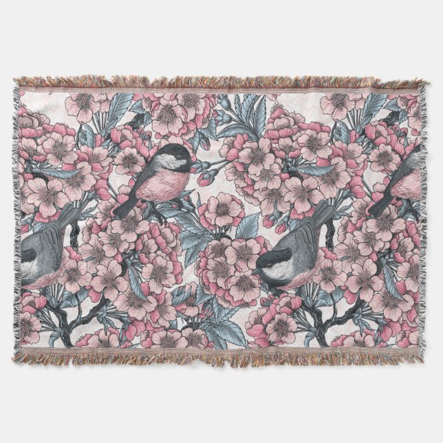 Cherry garden throw blanket (Front)