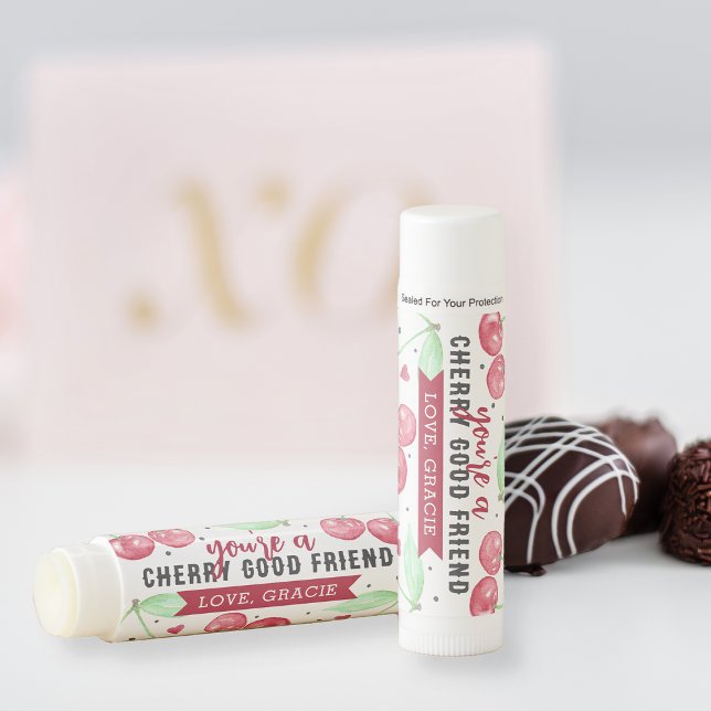 Cherry Good Friend Kids Classroom Valentine's Day Lip Balm (Creator Uploaded)