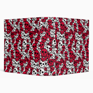 Cherry Gothic Skull Pattern Print 3 Ring Binder