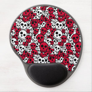 Cherry Gothic Skull Pattern Print Gel Mouse Pad