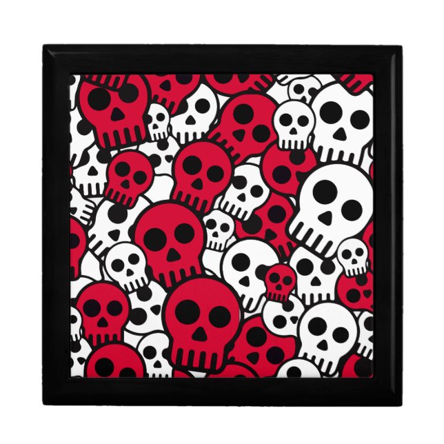 Cherry Gothic Skull Pattern Print Gift Box (Front)