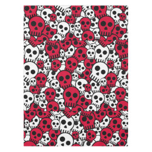 Cherry Gothic Skull Pattern Print Tablecloth