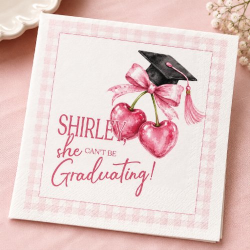 Cherry Graduation Napkins, Pink Coquette Napkins