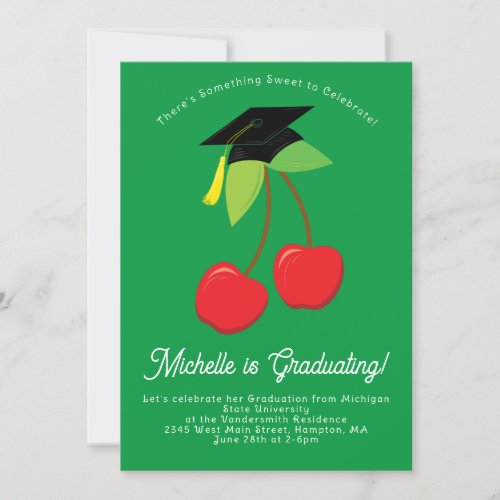 Cherry Graduation Party Invitation