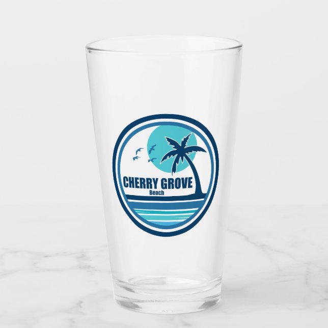 Cherry Grove Beach South Carolina Palm Tree Birds Glass (Front)