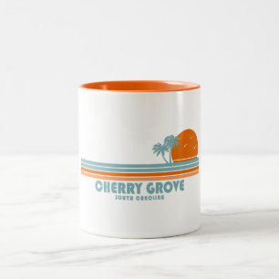 Cherry Grove Beach South Carolina Sun Palm Trees Two-Tone Coffee Mug