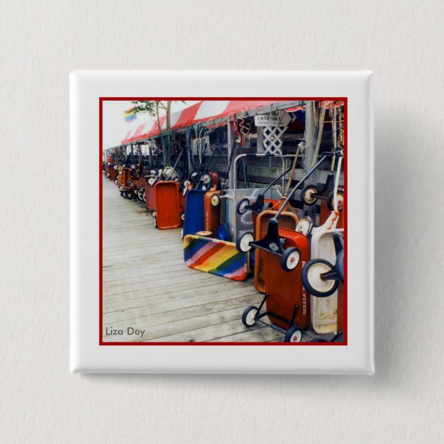 Cherry Grove Pride Wagon Square Button (Front)