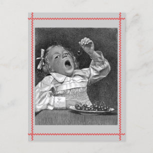 Cherry Guilt Retro Postcard