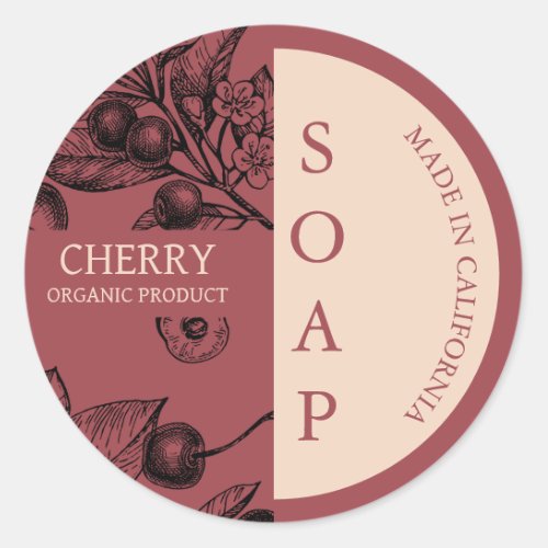 Cherry Handmade Soap Modern Label