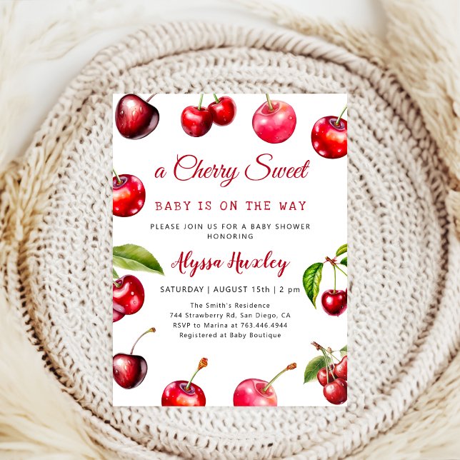 Cherry Heart Baby Shower Invitation (Creator Uploaded)