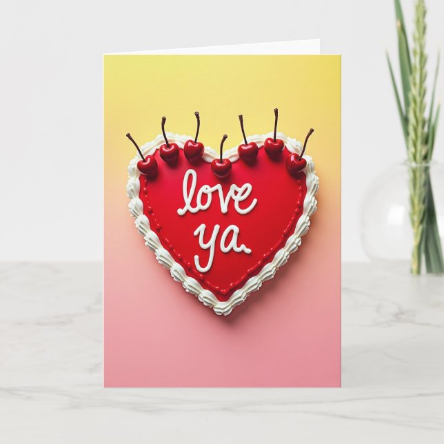 Cherry Heart Love Ya Card (Front)