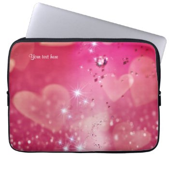 Cherry Heart Sparkle Laptop Sleeve by iPadGear at Zazzle