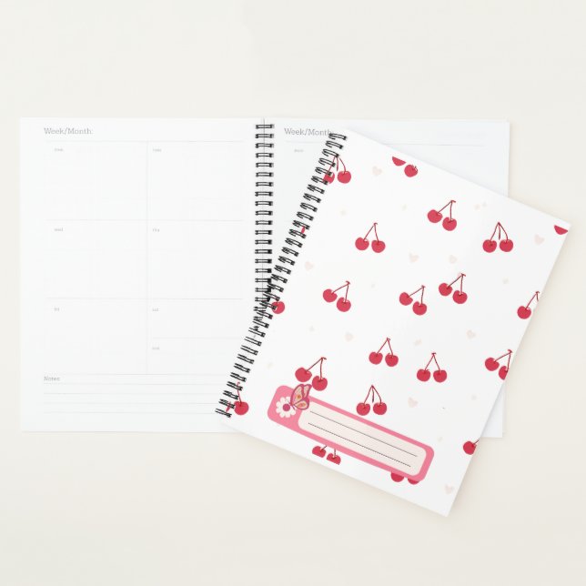 Cherry Hearts Notebook School Planners for Girls (Display)