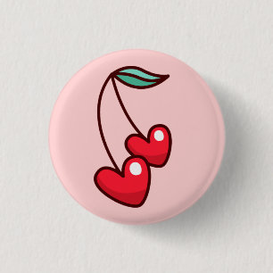 Cherry Hearts Pinback Button