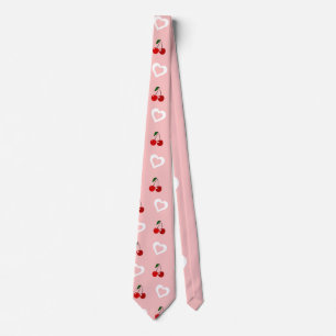 cherry hearts  throw pillow neck tie