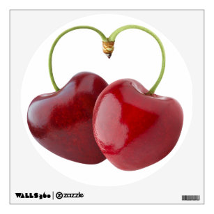 Cherry hearts wall sticker