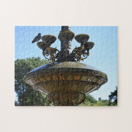 Cherry Hill Fountain Central Park NYC Photography Jigsaw Puzzle