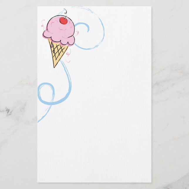 Cherry Ice Cream Stationery (Front)