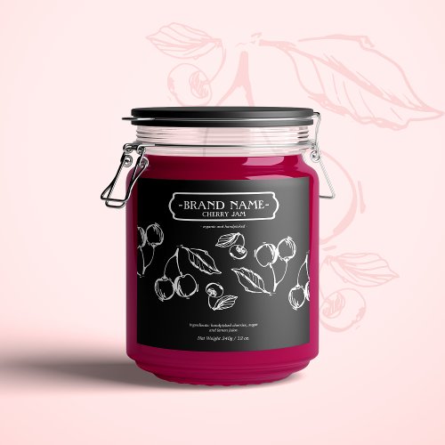 Cherry Jam Jar Label Packaging Design
