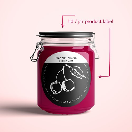 Cherry Jam Jar Label Packaging Design