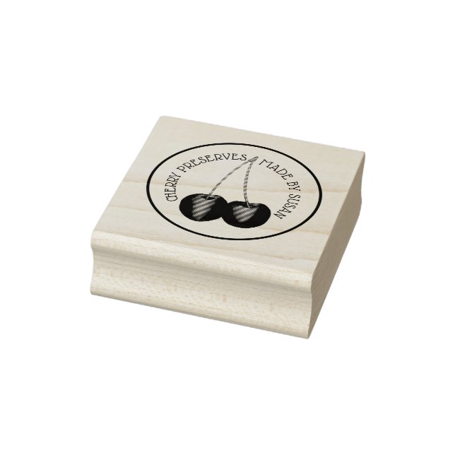 Cherry Jam Jelly Preserves Sour Cherries Canned By Rubber Stamp (Stamp)
