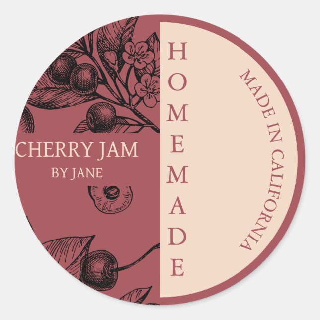 Cherry Jam Modern Business Label (Front)