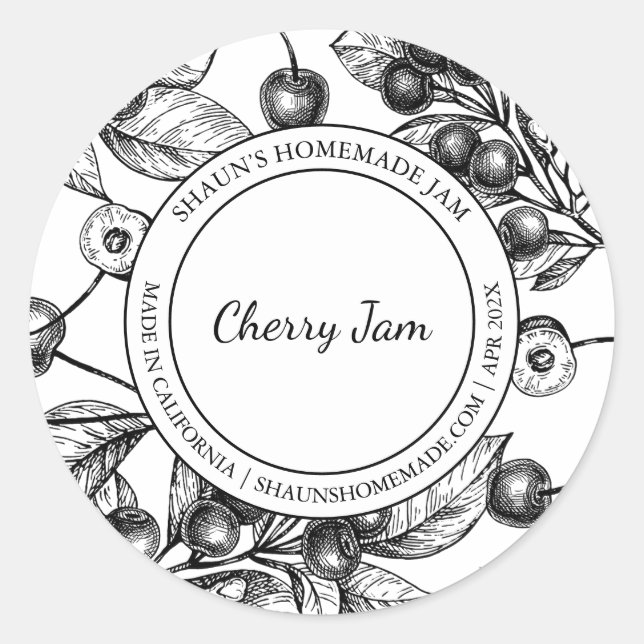 Cherry Jam Sketch Modern label (Front)